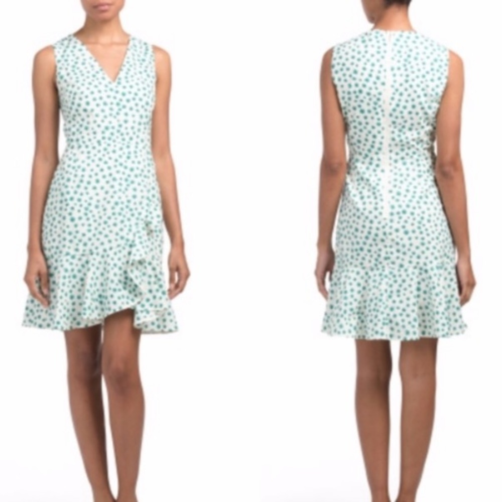 NEW REBECCA TAYLOR EMERALD DAISY DRESS WHITE SZ 6